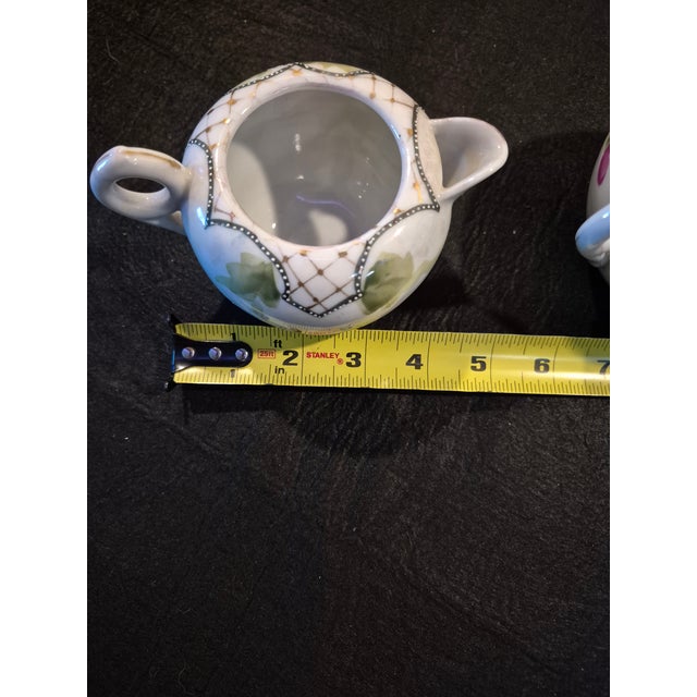 Mid 20th Century Vintage Japanese Te-Oh Style China Creamer and Sugar Set For Sale - Image 5 of 8