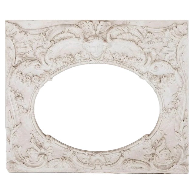 Vintage Louis XV Style Woodwork Style Stucco Panel, 1970s For Sale