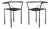 Black Metal Armchair by Maurizio Peregalli for Zeus, 1984, Set of 2 For Sale