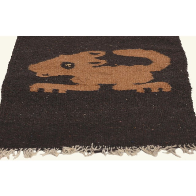 Vintage Mexican Zapotec Rug, 01'02 X 01'06 For Sale - Image 4 of 10