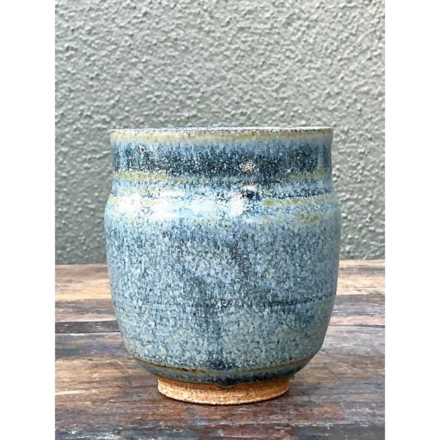 Vintage Boho Original Studio Pottery Small Vase For Sale - Image 4 of 9