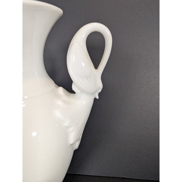 Rococo Vintage White Porcelain Swan Double Handle Vase, Alka Kunst, Alboth Kaiser, Bavaria 1956 For Sale - Image 3 of 12
