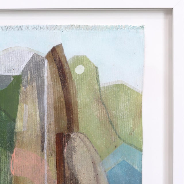 Urban Life - Framed Original Abstract Green Landscape Acrylic Painting on Canvas by Maria C. Bernhardsson For Sale - Image 4 of 9