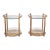 Pair of 1980s Zebrawood & Glass Two-Tier Side Tables / Bar Carts For Sale