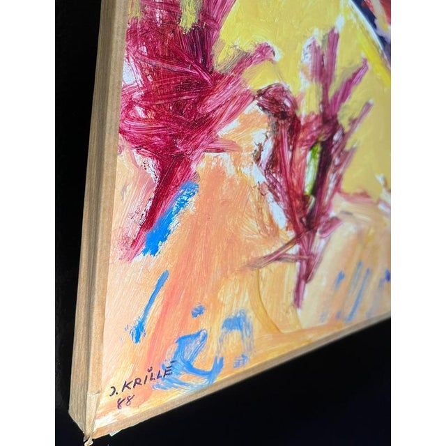 Gold Jean Krille, Landscape 127, Oil on Canvas, 1988 For Sale - Image 8 of 11