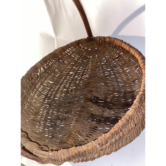 Brown 1930s Buttocks-Shaped Honeysuckle Gathering Basket For Sale - Image 8 of 10