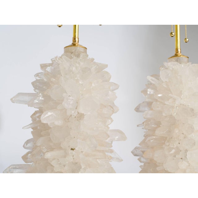 Contemporary Rock Crystal Cluster Quartz Lamps For Sale - Image 3 of 6