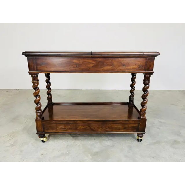 Henredon Four Centuries English Oak Barley Twist Flip Top Buffet Server For Sale - Image 9 of 10