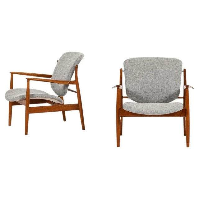 Set of Easy Chairs in Teak & Kvadrat Fabric attributed to Finn Juhl, 1956 For Sale - Image 12 of 12