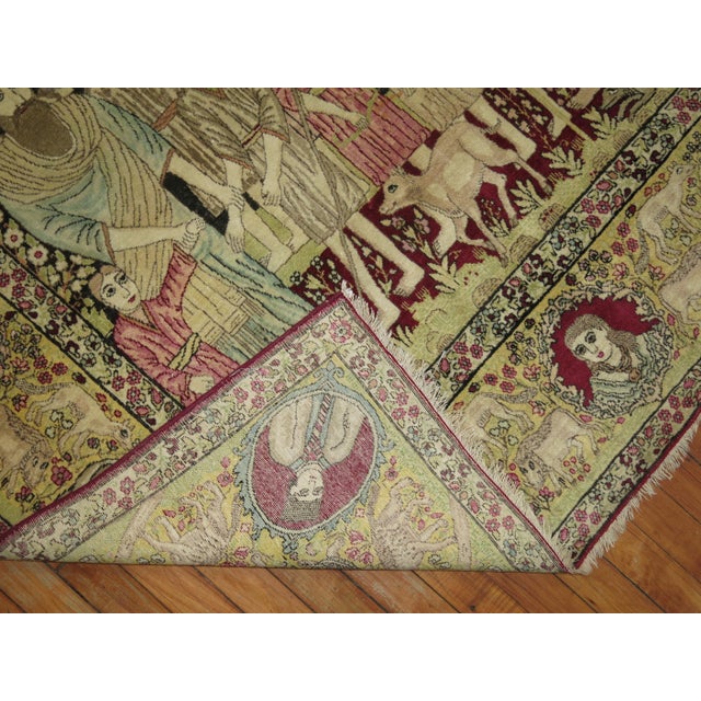Late 19th Century Judaical Persian Kerman Rug, Story of Joseph For Sale - Image 4 of 18