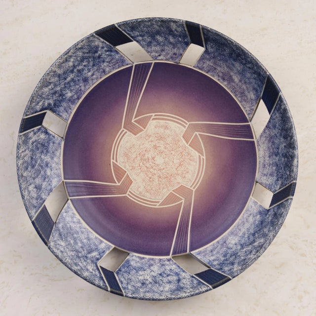 Mid 20th Century Postmodern Ceramic Charger by Wayne Bates For Sale - Image 5 of 9