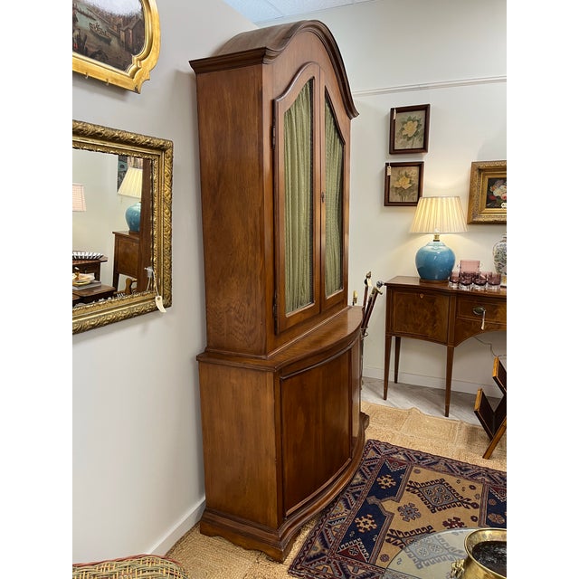 Wood Arched Mahogany Two-Piece Cupboard For Sale - Image 7 of 7
