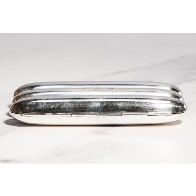Rare Asprey Luxury Vintage English Sterling Silver Cigar Case Holder Tobacciana For Sale - Image 10 of 12