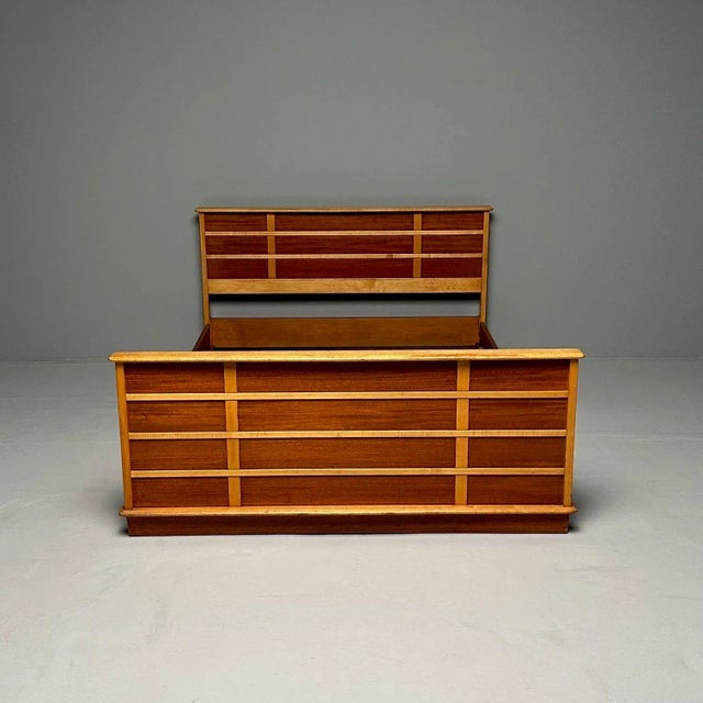 1950s Mid-Century Modern Paul Frankl / John Stuart Full Size Bed Frame, Station Wagon For Sale - Image 5 of 12