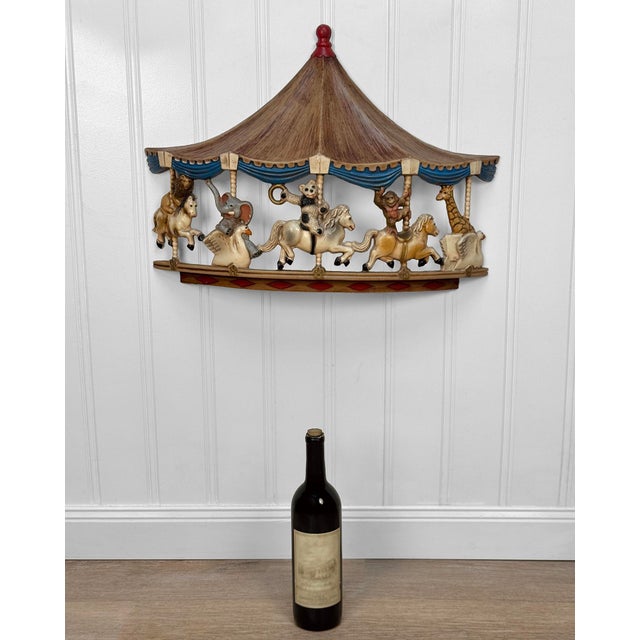 An Original 70's Kids Room Animal Carousel Wall Sculpture Mfg by Universal Statuary Corp Chicago Chic Animal Carousel...