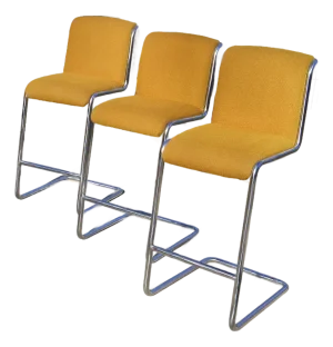 Vintage Thonet Barstools - Chrome Cantilever Chairs