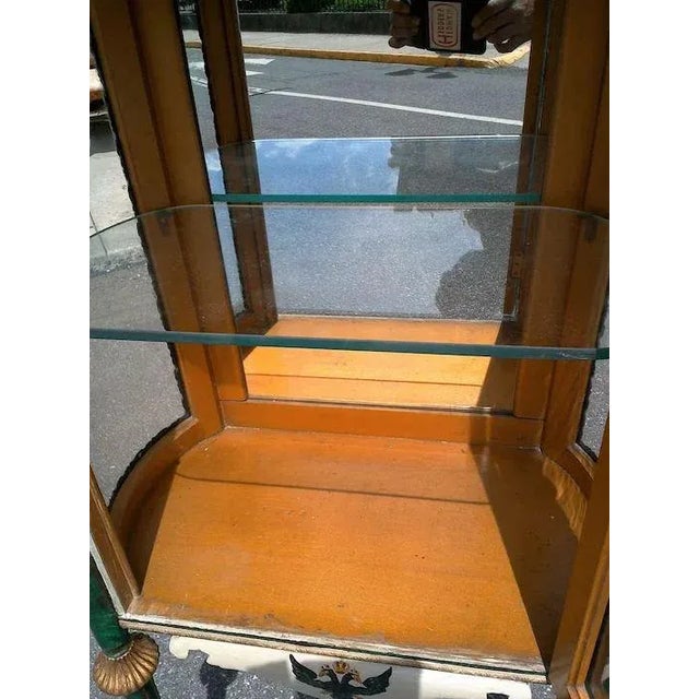 Vitrine With Faux Malachite Refreshed Paint For Sale - Image 10 of 11