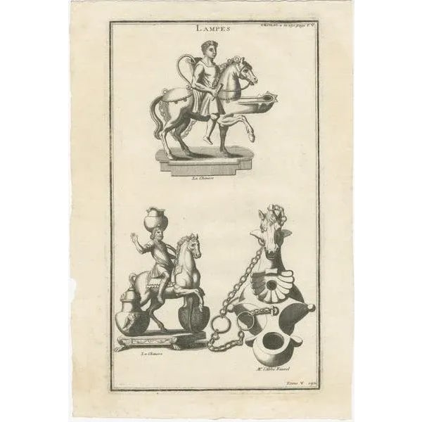 The image features an 18th-century engraving from Bernard de Montfaucon's "L'Antiquité expliquée et représentée en...