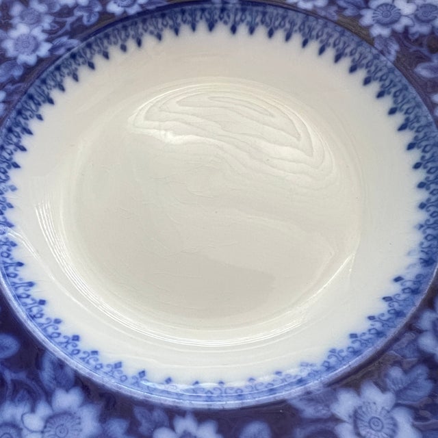 Antique Flow Blue "Grace" by Grindley Soup Bowls – Set of 4 For Sale - Image 13 of 17