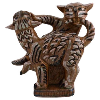 Stoneware Cats Figure by Helge Christoffersen For Sale