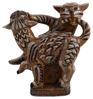 Stoneware Cats Figure by Helge Christoffersen