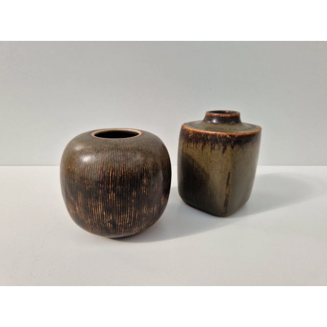 Ceramic Stoneware Vases by Valdemar Petersen for Bing & Grøndahl, 1960s, Set of 2 For Sale - Image 7 of 7
