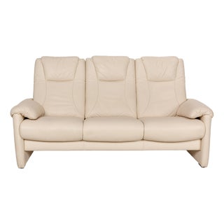 Leather Three-Seater Cream Sofa from Willi Schillig For Sale
