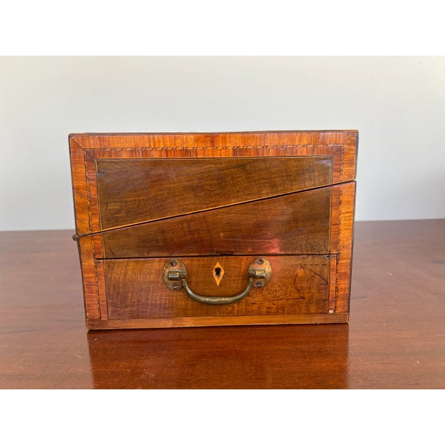 Early 19th Century The Best - Georgian Sunburst Inlaid Mahogany Lap Desk C. 1830 For Sale - Image 5 of 8