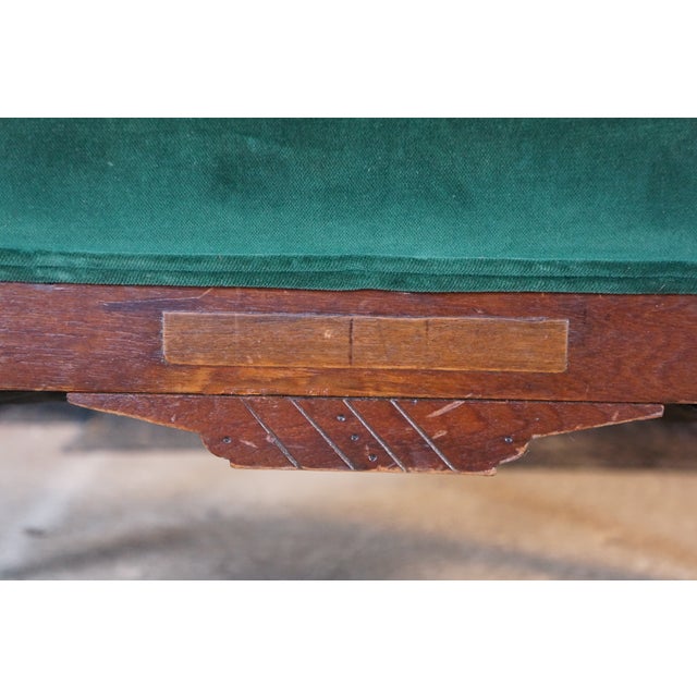 Antique Victorian Eastlake Walnut Ball & Stick Settee Loveseat Corner Chair 34" For Sale - Image 9 of 18