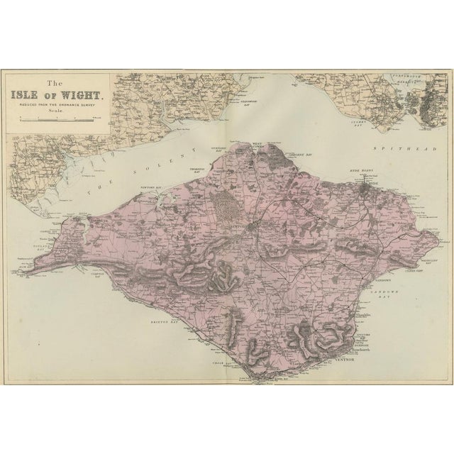 This finely engraved large-scale map of the Isle of Wight was published in London in 1885 by George W. Bacon and issued as...