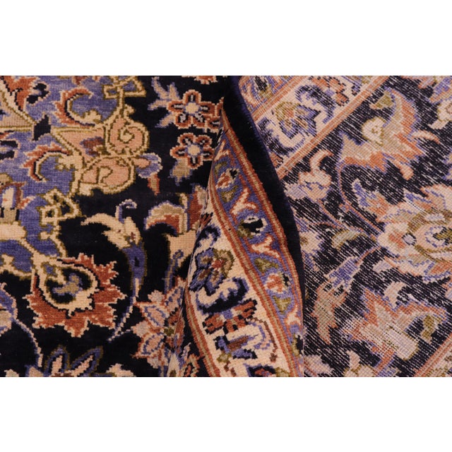Blue Art Nouveau Antique Blue/Beige Wool Rug - 9'7'' X 12'11'' For Sale - Image 8 of 10