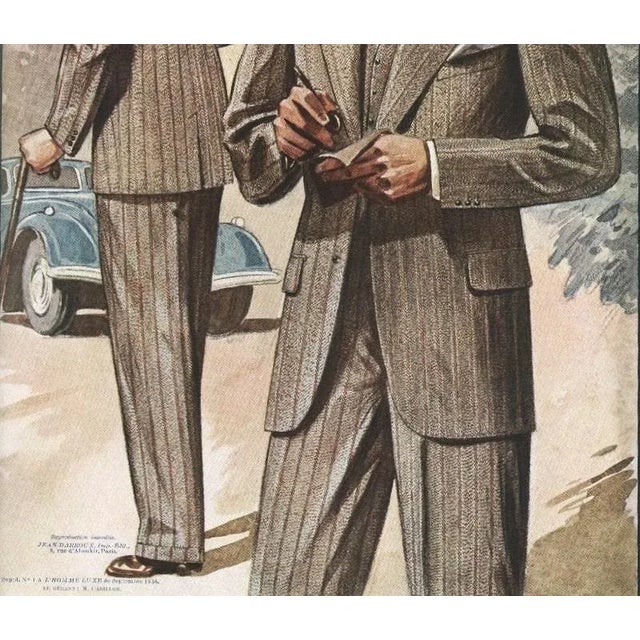 Contemporary 1938 Men's Tailoring Lithograph For Sale - Image 3 of 3