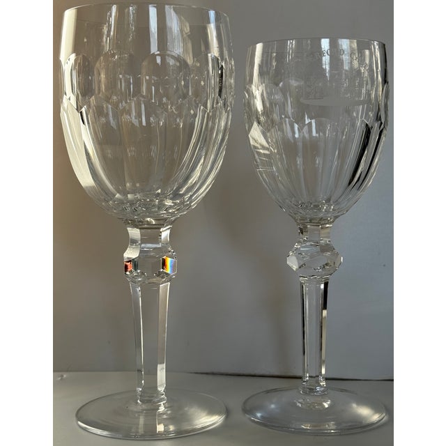 Late 20th Century Waterford Curraghmore Water & Wine Goblets - A Pair For Sale - Image 9 of 13