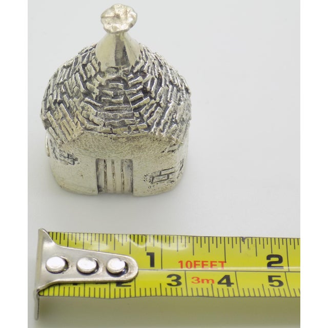 Vintage Italian Handmade Genuine Solid Sterling Silver 925 Trullo Traditional South Italian House Figurine For Sale - Image 9 of 9