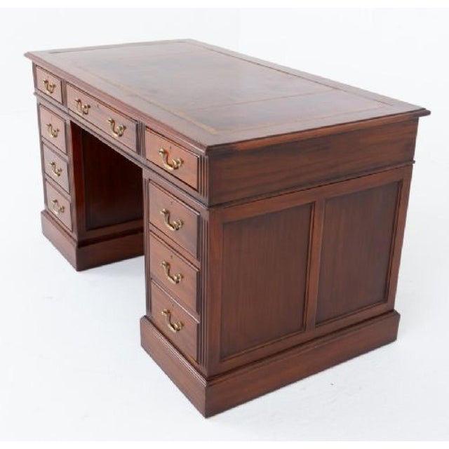 Regency Pedestal Desk in Mahogany, 1890s For Sale - Image 5 of 8
