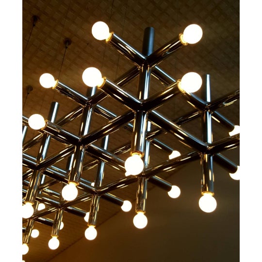 1960s MidCentury Modern Lightolier Hanging Light Fixture Designed by