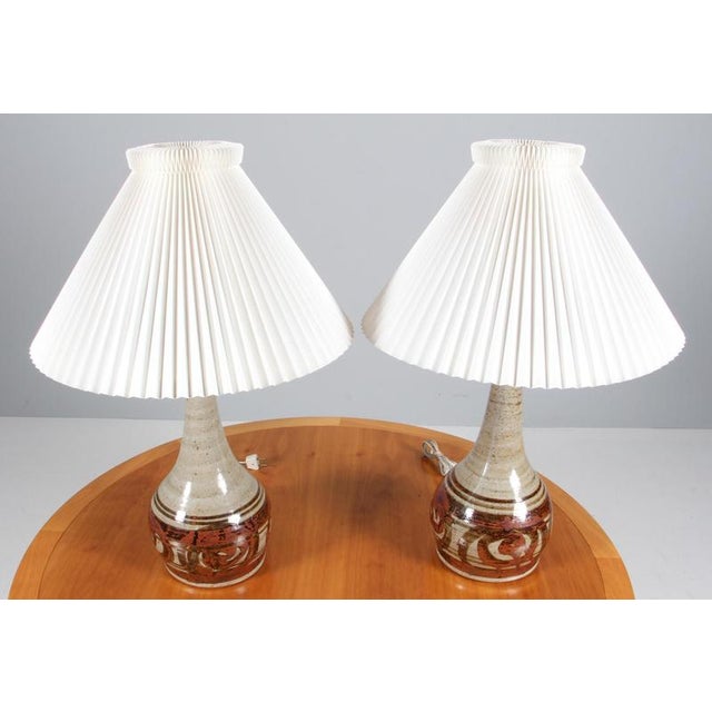 Hell Allpass Table Lamps in Glazed Stoneware, 1960s, Set of 2 For Sale - Image 3 of 7