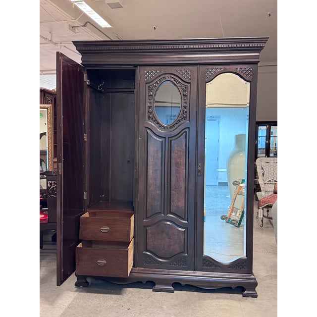 Antique Modular Double Mirror Wardrobe For Sale - Image 4 of 12