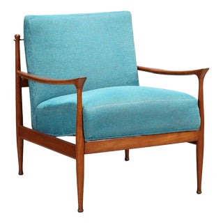 Vintage Teak Wood Armchair, 1960s For Sale