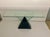 1980s Postmodern Triangle Marble Base Console Table in the Style of Massimo Vignelli . For Sale - Image 11 of 12