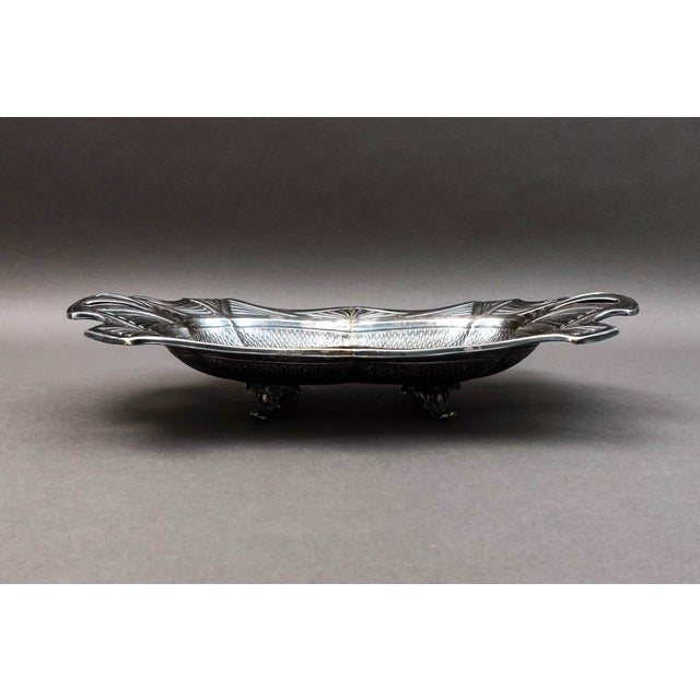 Metal Mid 20th Century Fabr Wolska Pod Warszawa Poland Antique Silver Plate Serving Bowl Dish Tray For Sale - Image 7 of 11