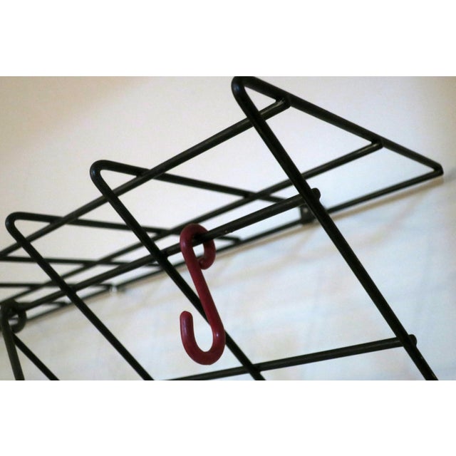 Mid-Century Modern String Black Metal Coat and Hat Rack, 1950s For Sale - Image 3 of 12