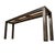 Vintage Brutalist Iron, Brass & Wood Console Table W/ Thick Beveled Glass Insert For Sale - Image 12 of 18