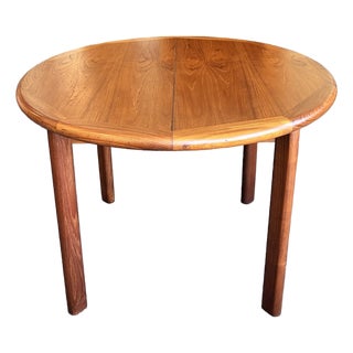 Danish Mid Century Modern Extending Teak Round Dining Table c.1960 For Sale