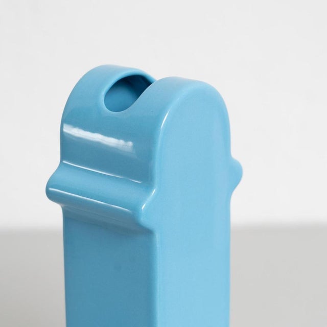 Shiva Capsule Limited Edition Blue Vase 142/999 attributed to Ettore Sottsass For Sale - Image 6 of 12