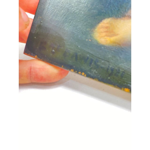 Textile Oil Painting by Germaine Dawis, France, 1921 For Sale - Image 7 of 11