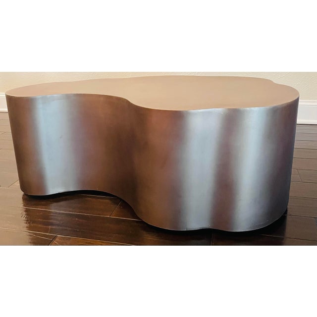Mid-Century Modern Arteriors "Meadow" Organic Iron Coffee Table - Antique Brass For Sale - Image 3 of 10