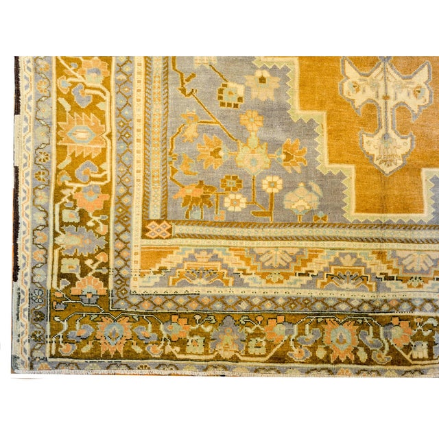Wonderful Vintage Turkish Oushak Rug For Sale - Image 4 of 6