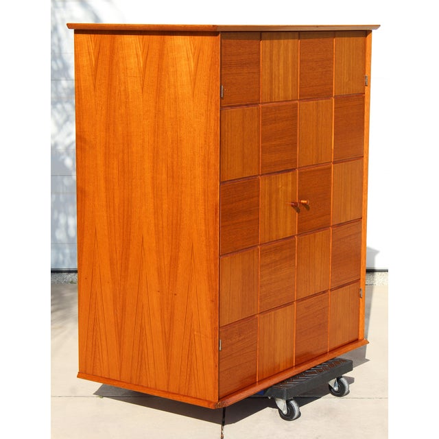 Trak Mid-Century Modern Teak Hidden Office Armoire / Workstation Cabinet For Sale - Image 4 of 18