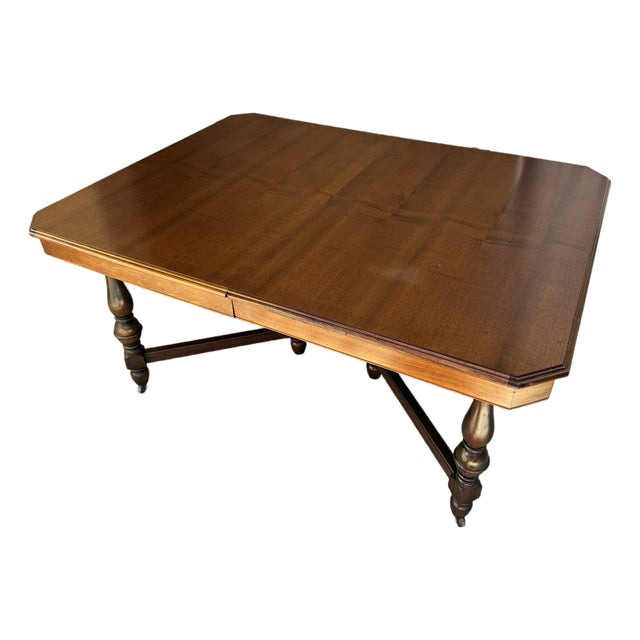 Early 20th Century English Jacobean Revival Draw-Leaf Dining Table For Sale